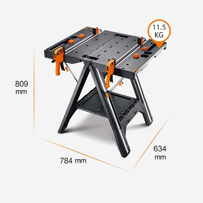 WX051 Workbench Multifunctional Folding Woodworking Table DIY Portable Household Mobile Workbench Bearing 135kg