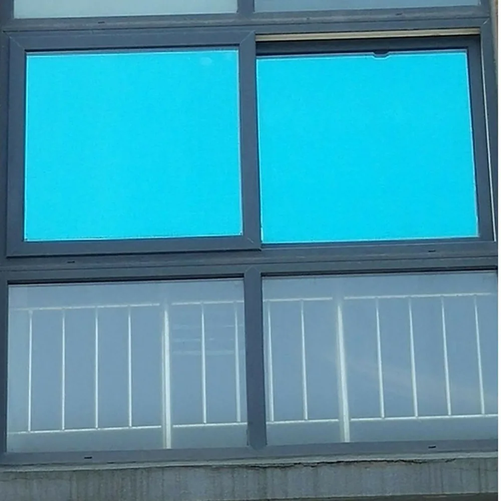 

Солнечная тонировка для окон SUNICE, 1,52x20 м, сине-серебристая зеркальная Светоотражающая наклейка на стекло, анти-УФ, самоклеящаяся пленка, контроль тепла, конфиденциальность