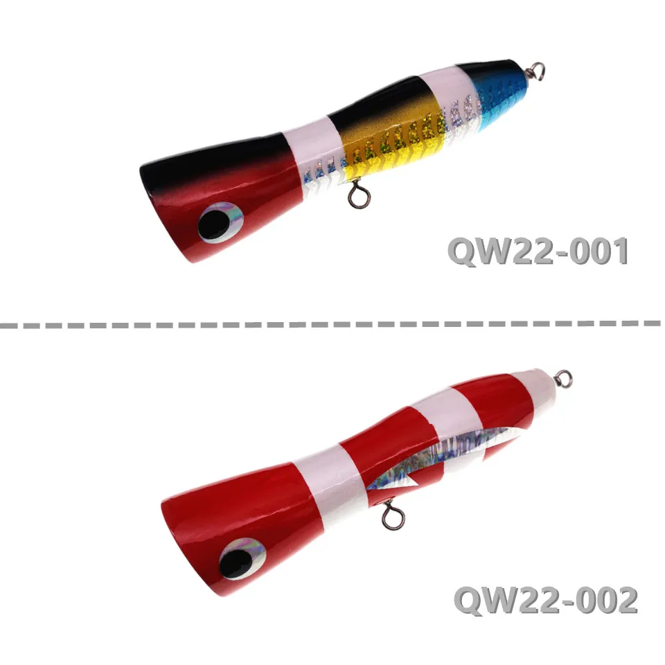 SWOLFY 1 TEILE/LOS Topwater Holz Popper 65G/ 70g /115G/190G GT Oberfläche Popping locken Tiefe Meer Boot Angeln Köder – Detail 12