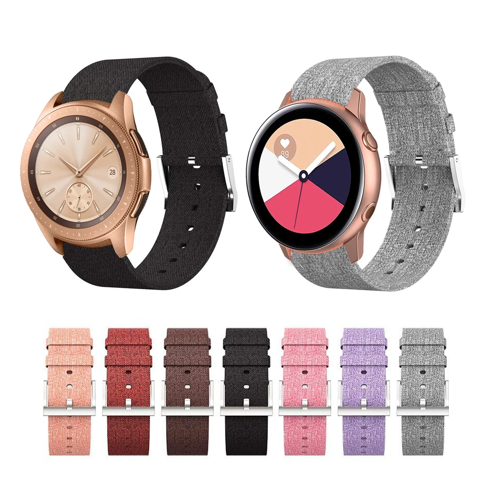 قماش النسيج حزام ووتش الفرقة لسامسونج غالاكسي Watch3 41 مللي متر 45 مللي متر نشط 2 40 مللي متر 44 مللي متر معصمه ل ووتش 42 مللي متر 46 مللي متر Active3 41 مللي متر
