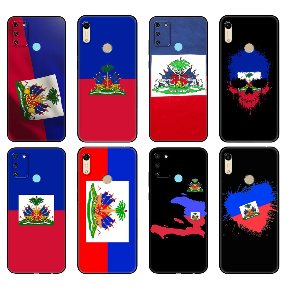 Black tpu Case For Huawei Honor 8a Prime 8s Prime 9 Lite honor 9A 9C 9X Premium 9x Pro 9S Case Cover Vintage Haiti Haitian Flag