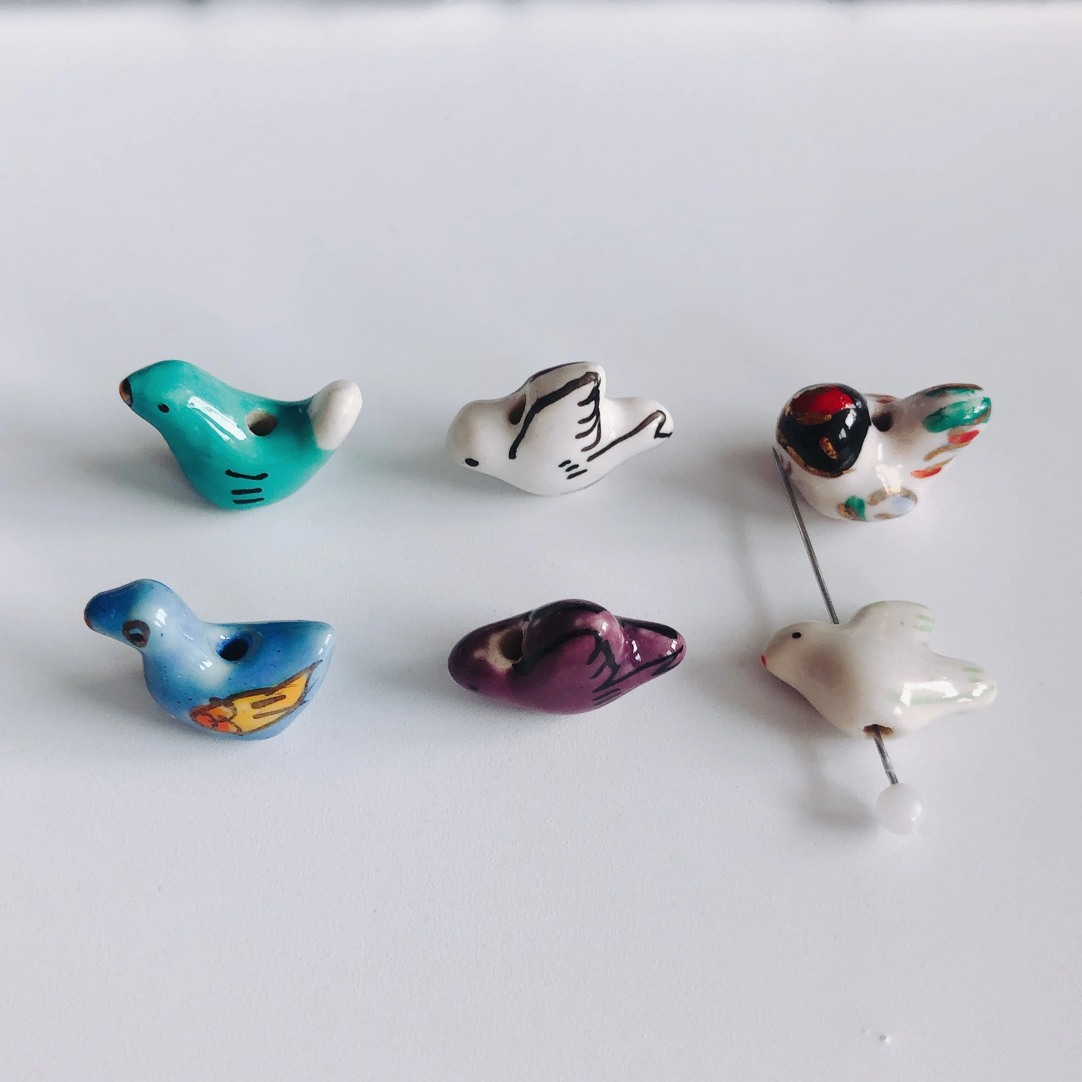 DIY jewelry accessories wholesale cute animal ceramic hen loose beads hand drawn pendant earring material