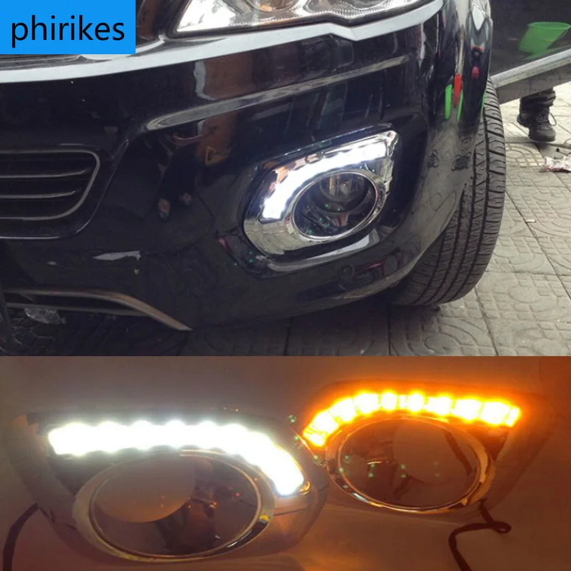 

LED Daytime Running Lights Turn signal DRL Drive Light with fog lamp hole For Great Wall Haval H6 Hover H6 2013-2016