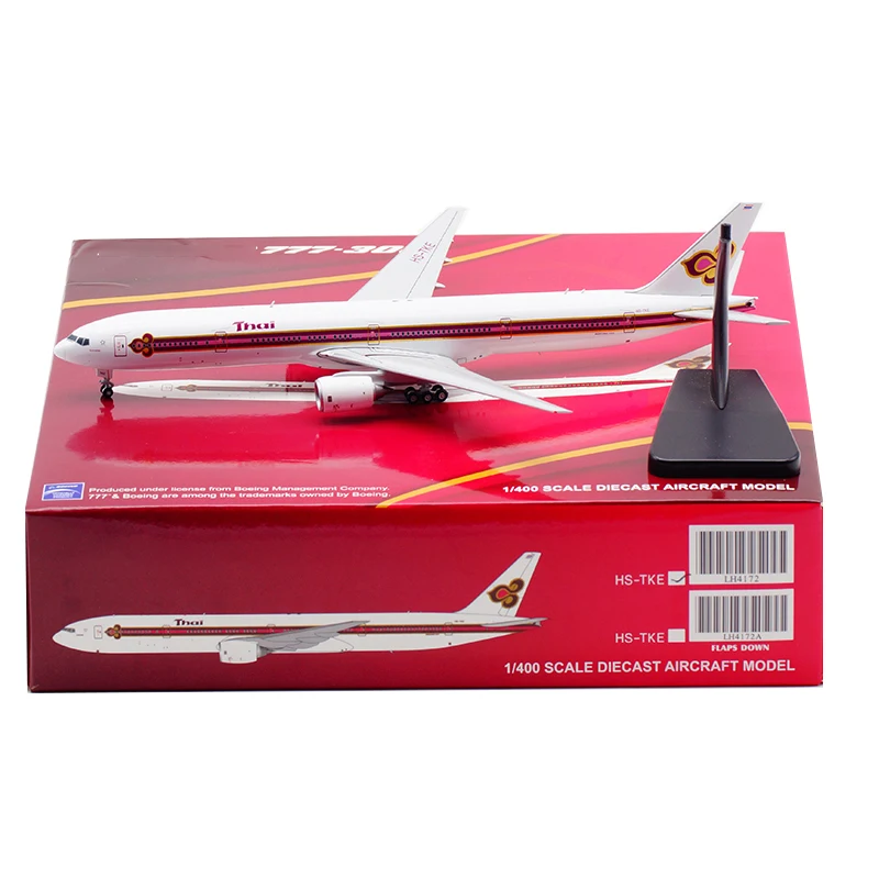 

Diecast 1/400 Scale B777-300 HS-TKE Thai Airways Airline Aircraft 777 Plane Model Airplanes Collectible Toy Souvenir