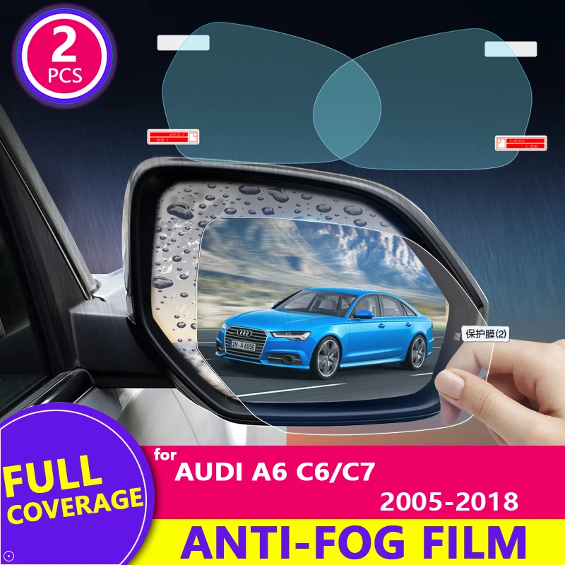 Full Cover Anti Fog Rainproof Film for Audi A6 C6 C7 2005~2018 4F 4G Car Rearview Mirror Protective Accessories Sline 2010 2017