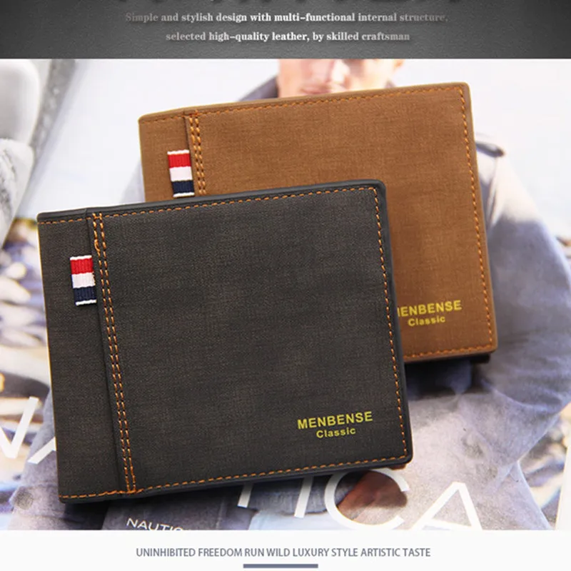 2024 New Wallet Short Horizontal Wallet Three-Fold Zipper Personalized Business Multifunction Wallet