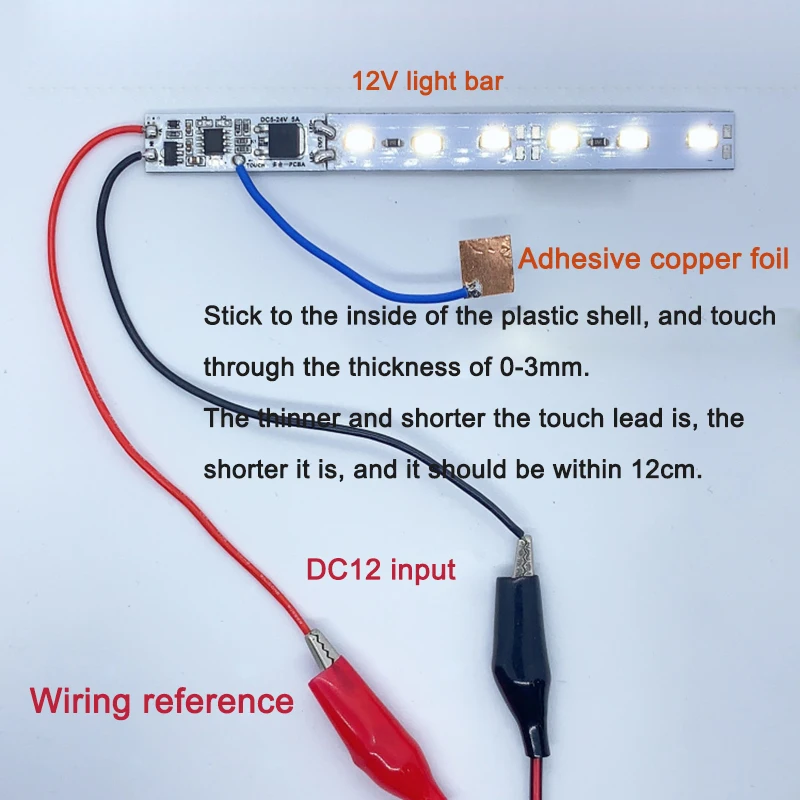 LED Light Bar Touch Cabinet Table Lamp High-Power DC 12V Three-Stage Electronic Switch Dimmer Control Board