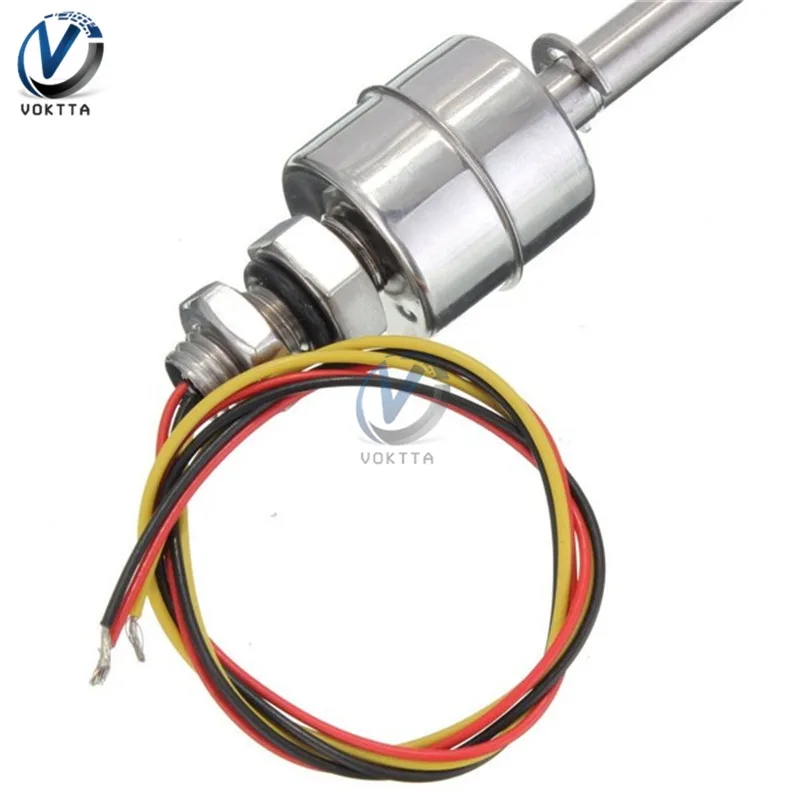 220V 200mm Stainless Steel Double Float Liquid Float Switch Water Level Sensor Module for Water Tank Liquid Level Controller