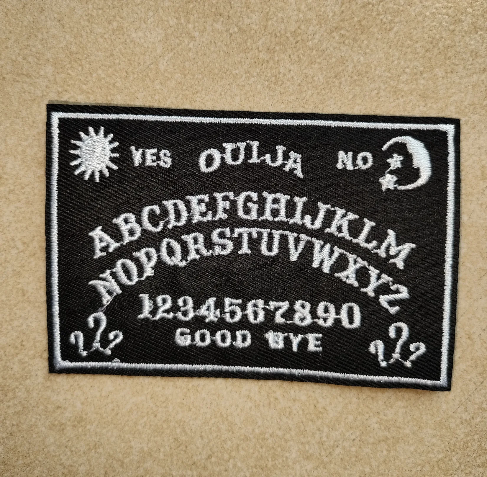 

Ouija Goth Magic Pagan Occult Good Bye Yes NO ABC 123 Iron On Patches, sew on patch,Appliques, Made of Cloth,100% Quality