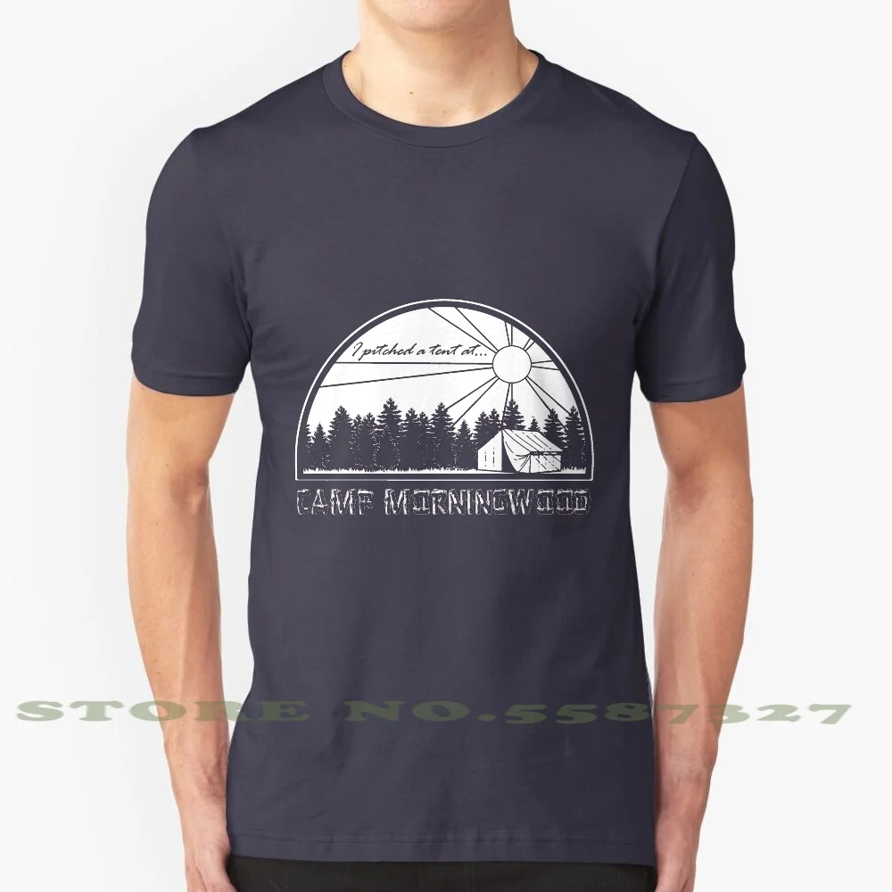 Camp Morningwood 100% Pure Cotton T-Shirt Boner Campground Erection Funny Wood Sex Parody Tent Pitch Humor Summer Vacation