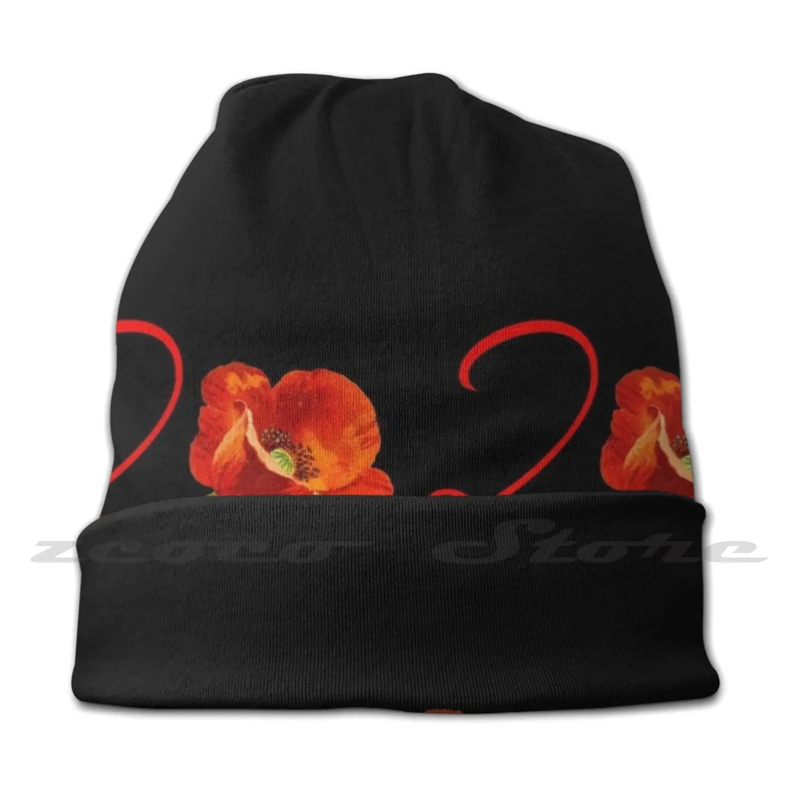 Red Poppies 2020 Diy Pullover Cap Knit Hat Plus Size Keep Warm Elastic Soft Remembrance Day Memorial Day 2020 Red Poppy Flower