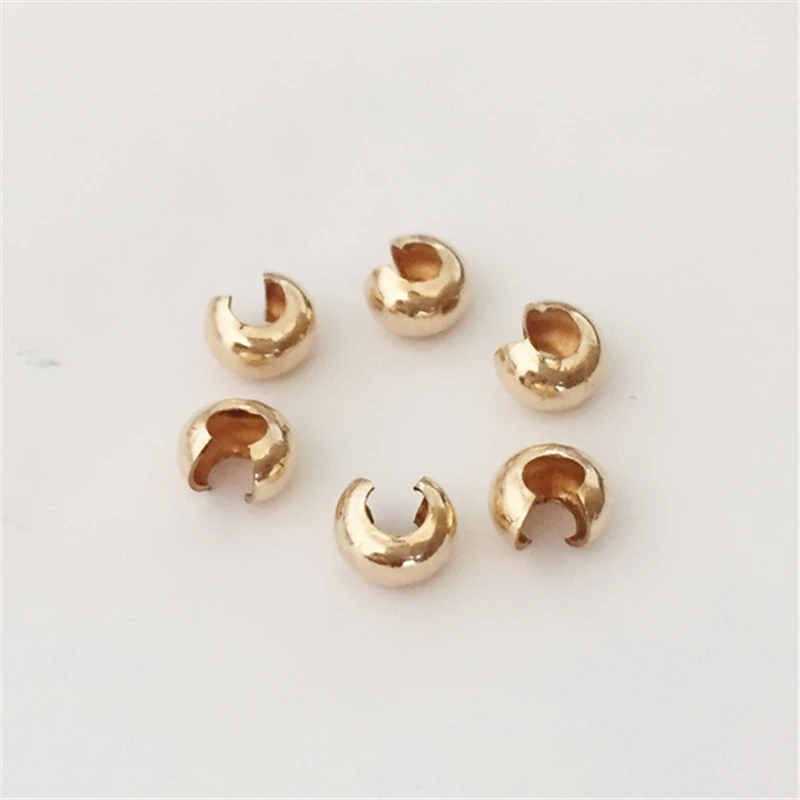 100% 14K Goldfilled Endperlen Gold-Crimp-Cover Schmuckherstellung Handgemachtes DIY-Zubehör Gold-Schmuckzubehör Rocailles – Detail 27