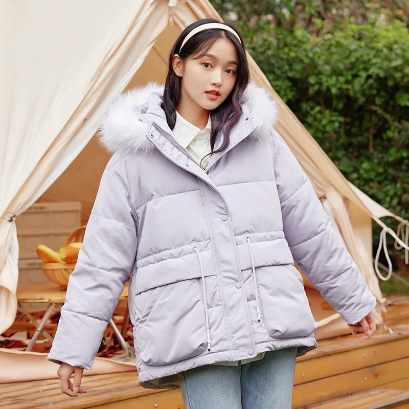 SEMIR Cotton-Padded Jacket Women Korean Winter Jacket Thickened Tooling New Three-Proof Loose Padded Cold-Proof Winter 2021