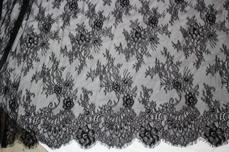 3meter/lot High quality Chantilly lace fabric French eyelash lace fabric Wedding bridal accessories 150cm Wide