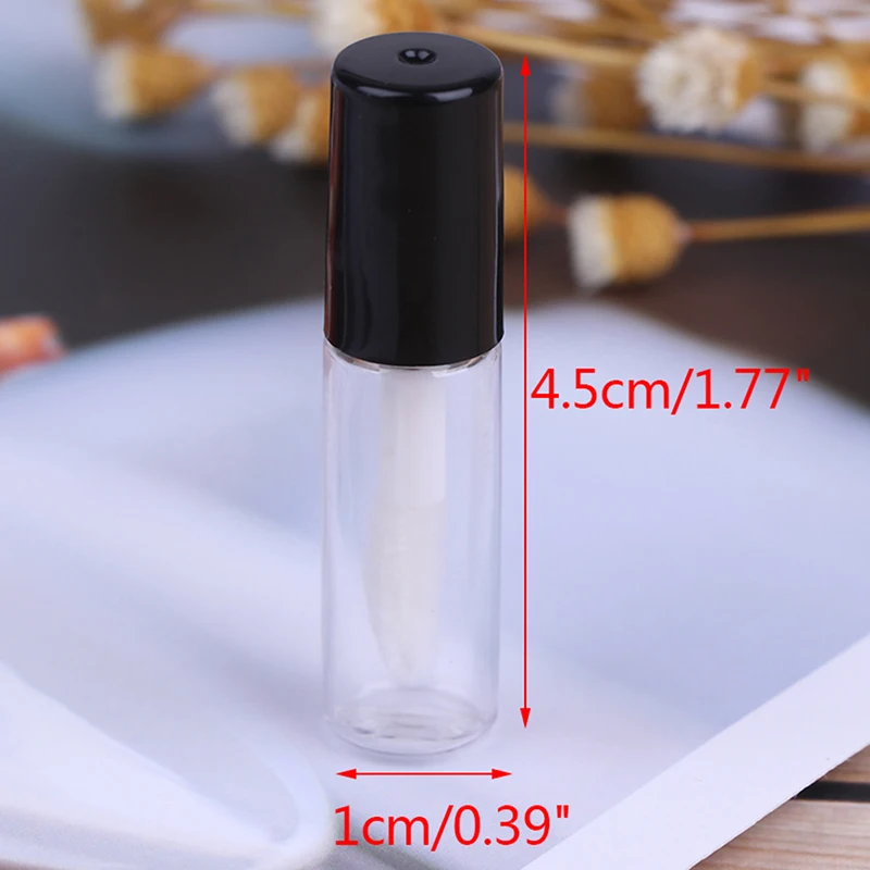 10 Uds. Vacío transparente PE brillo de labios tubos protector labial de plástico tubo lápiz labial Mini contenedor de muestra de cosmético