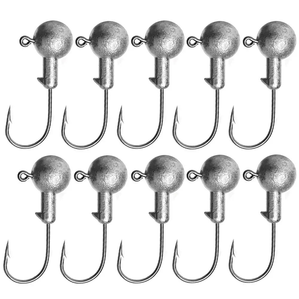 10pcs/lot Jig Head Fishing Hook 1g -20g Weighted Hook Jig Fishing Hook Soft Worm Jig Hook for Carp Fishing