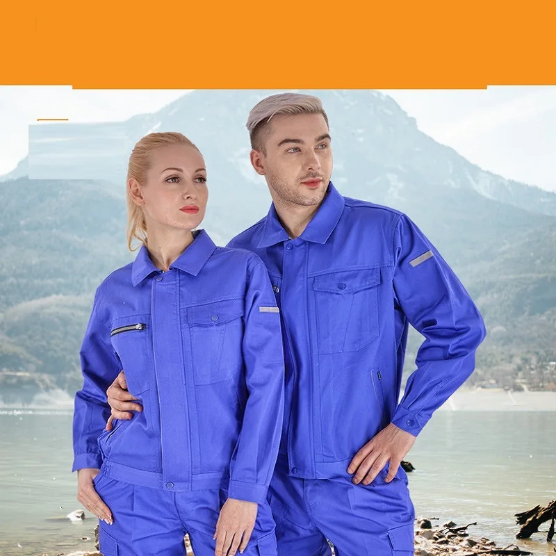 Woman men work overalls working uniforms Autumn winter Reflective Coveralls welding car workshop mechanic Plus Size clothes set