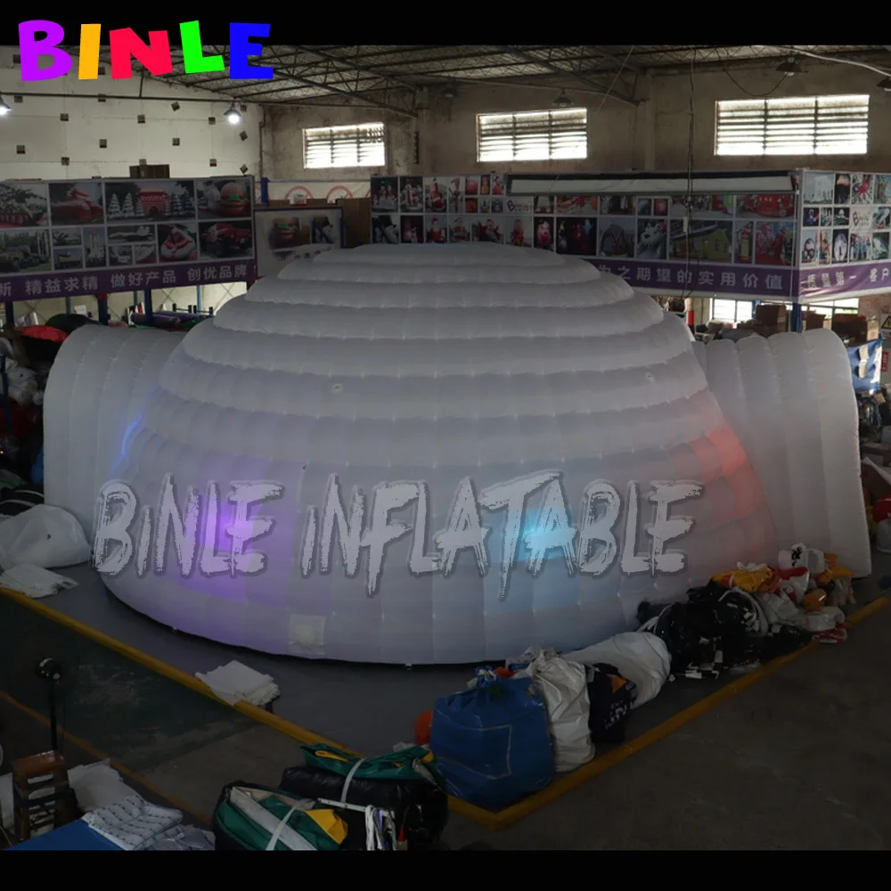 8m oxford cloth giant sphere inflatable dome tents with led lights,large igloo party marquee for events