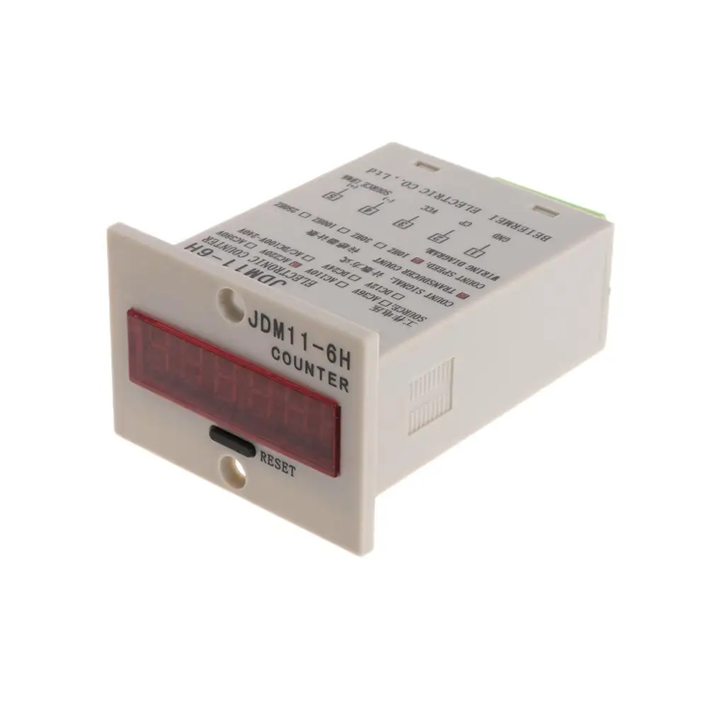 1-999999 Counter 6-Digit LED Display Adjustable NPN Photoelectric Sensor Switch AC36V AC110V AC220V AC680V Industry Use