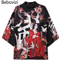 Bebovizi 2020 Summer Anime Beauty Devil Kimono Streetwear Style Men Women Cardigan Japanese Robe Female Traditional Clothing