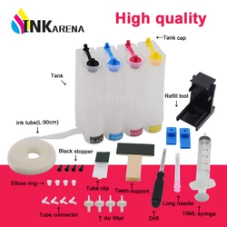 INKARENA CISS-tanque de tinta de repuesto para impresora HP, sistema de suministro de tinta continua, 4 colores, 121, 122, 123, 140, 141, 300, 301, 302, 304, 650