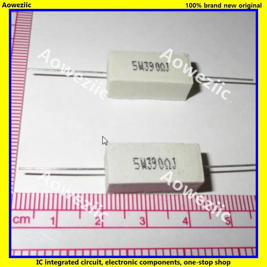 10 Chiếc RX27 Ngang Xi Măng Chịu 5W 390ohm 390R 390RJ 5W390RJ 5W 390RJ Gốm Chống Độ Chính Xác 5% Công Suất khả Năng Chống