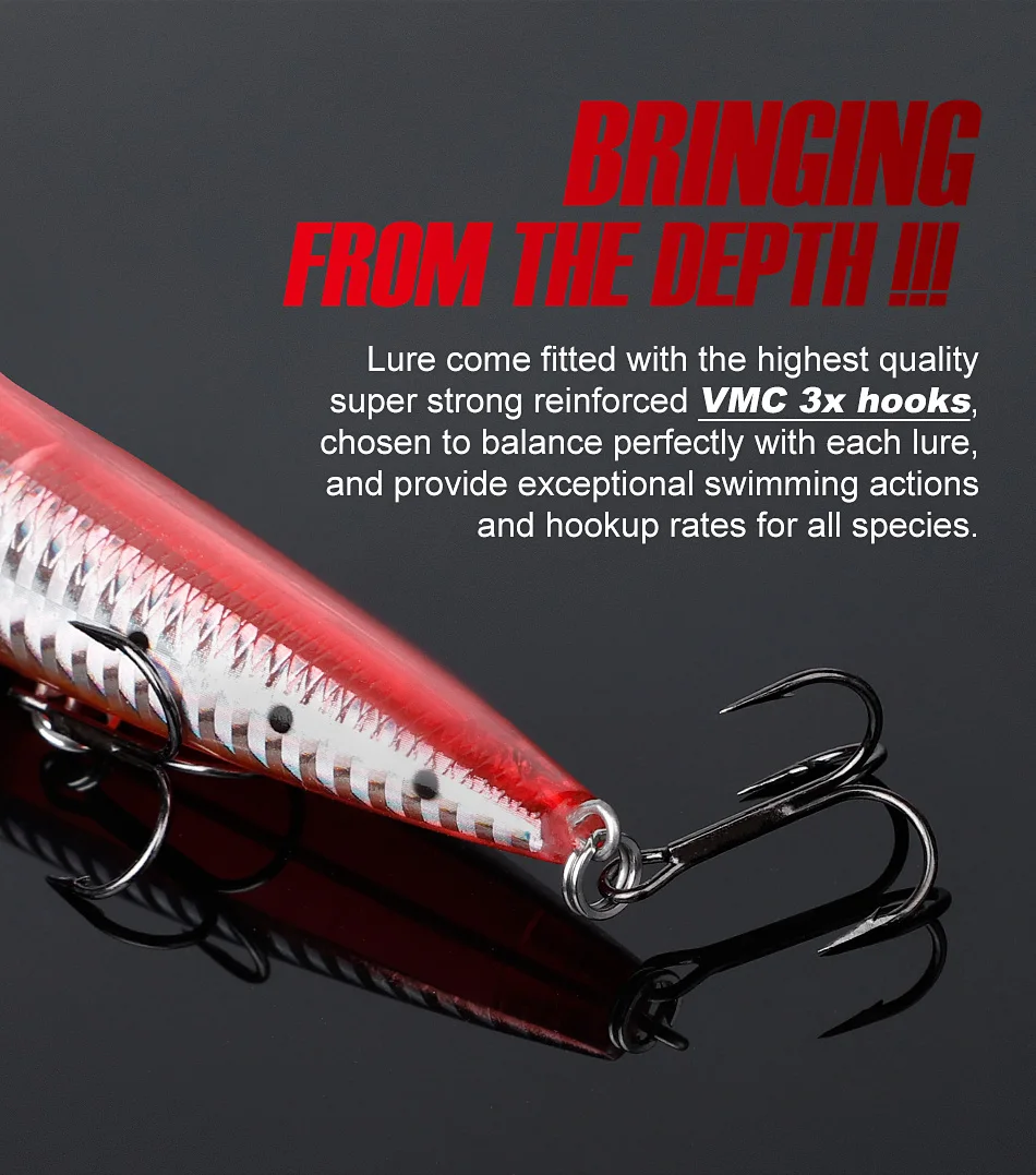 Noeby Sinking Minnow Angelköder 137 mm 41 g Wobbler Jerkbait Heavy Game Künstlicher harter Köder Seebarsch Salzwasser-Angelköder – Detail 13