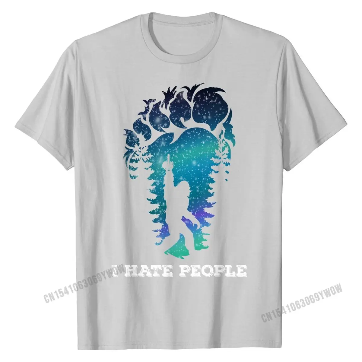 Bigfoot Middle Finger I Hate People Sasquatch funny T-Shirt T-Shirt Latest Youth Tshirts Cotton Tops T Shirt Unique