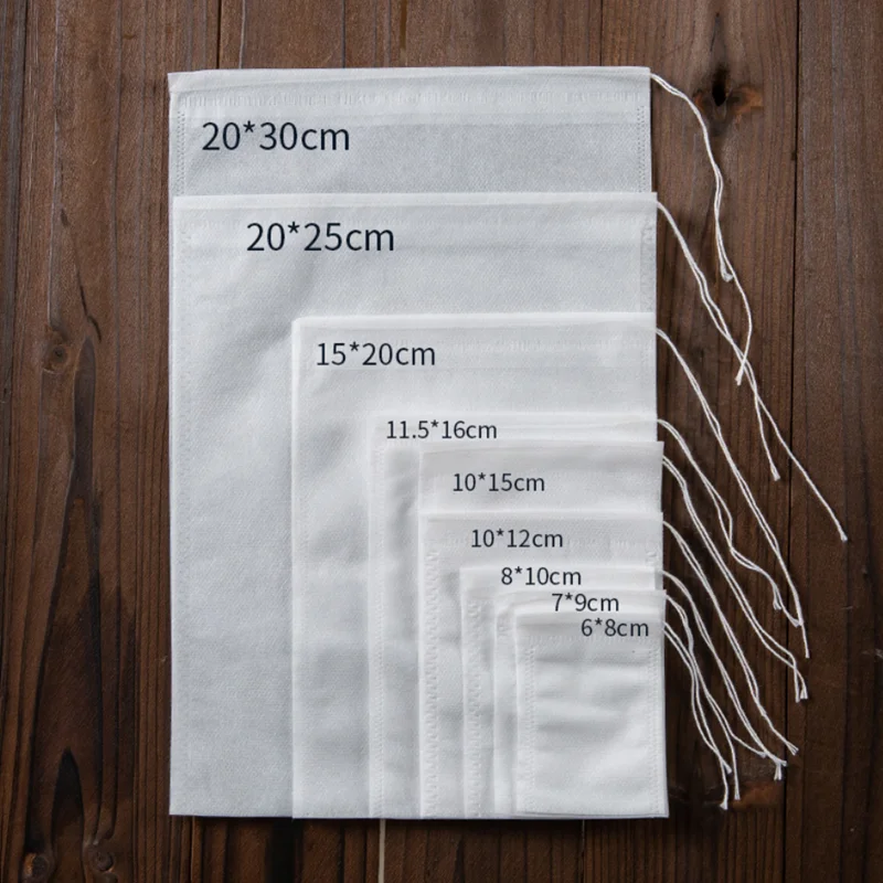 Disposable Tea Bags Multi-size Tea Bags for Loose Leaf Tea Empty Large Scented Drawstring Pouch Bag Iced Coffee Filter Bags