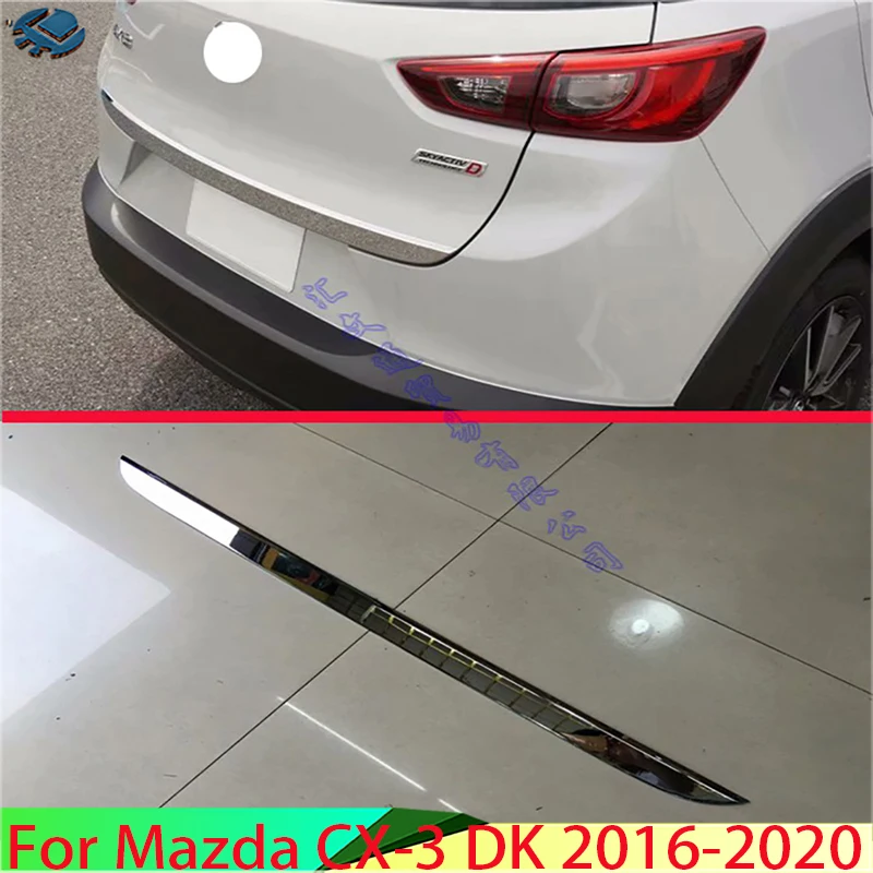 For Mazda CX-3 DK 2016-2020 Car Accessories  ABS Chrome Tail Gate Door Cover Trim Rear Trunk Molding Bezel Styling Sticker 2018