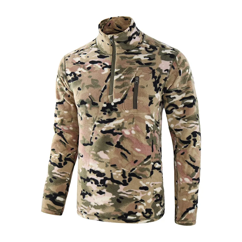 Men\'s Outdoor Hiking Warm Fleece Jacket Liner Fans Hunting Training Tactical Jackets Autumn Winter Windproof Pullover Tops