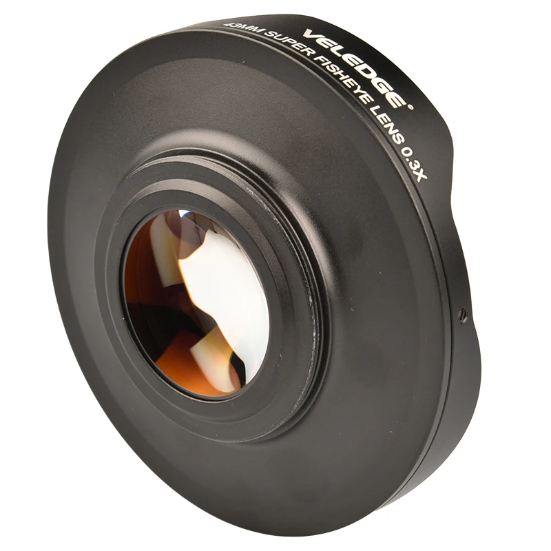 Vlogmagic-Adaptador de Lente Ultra Fisheye, Apenas para Câmeras de Vídeo e Filmadoras, Vidro de baixa dispersão, 0.3X HD, 37mm, 43mm