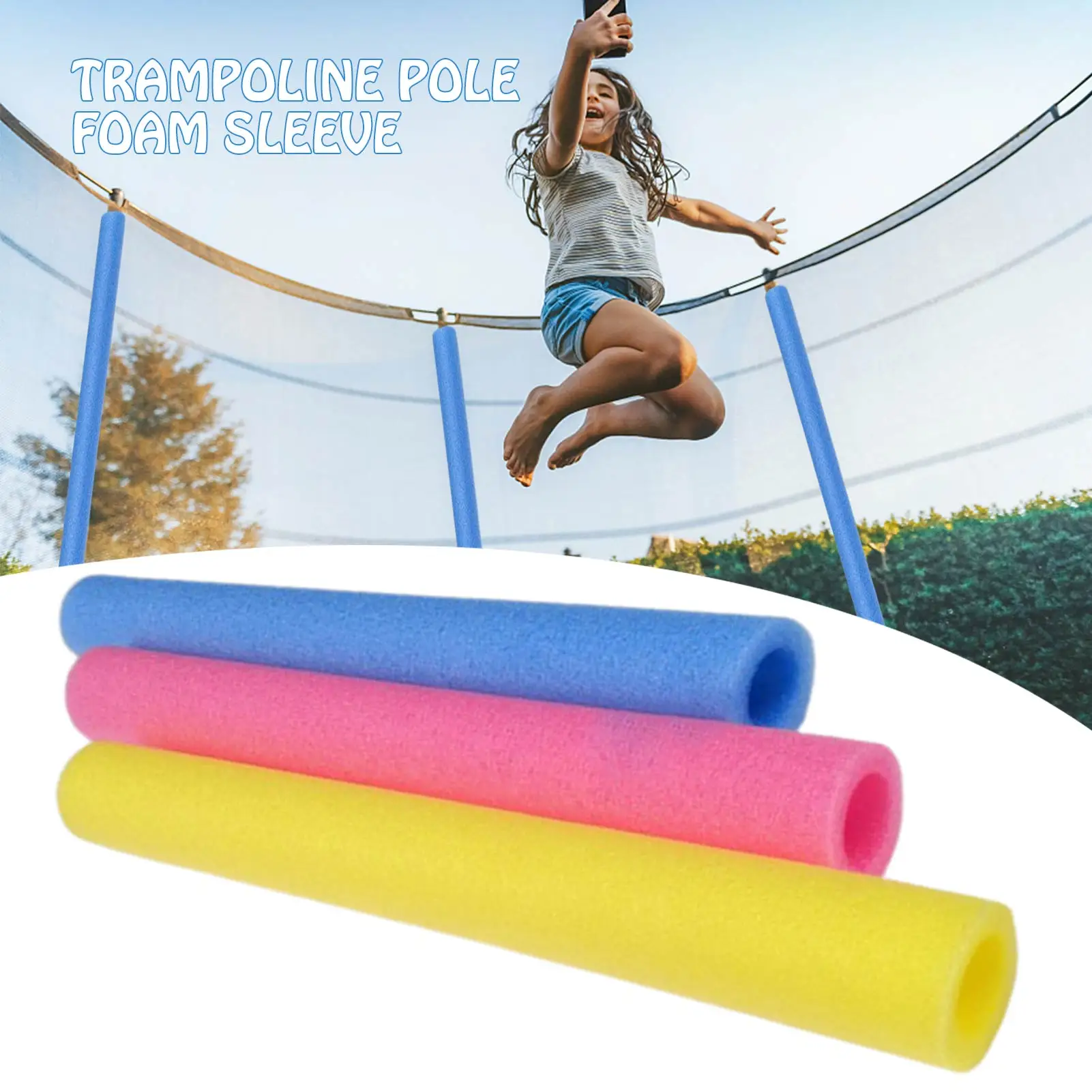 Trampoline Pole Cover Foam Sleeve 40cm Long Trampoline Poles Paddding Pipe Sponge Casing Protective Trampoline Pole Covers