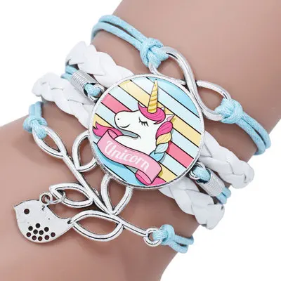 New fashionCartoon unicorn braided bracelet For child Accessories jewelry wholesale