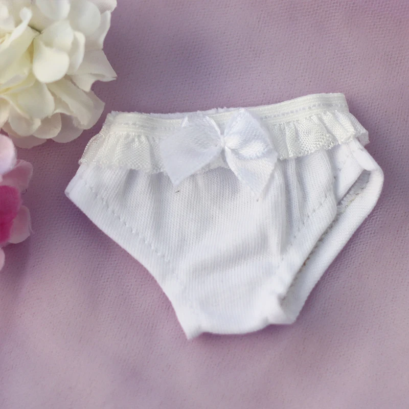 BJD Doll Underwear White Color for 1/12 1/8 1/6 1/4 1/3 BJD YOSD DD SD Doll Briefs with Bowknot Doll Accessories Doll Clothes