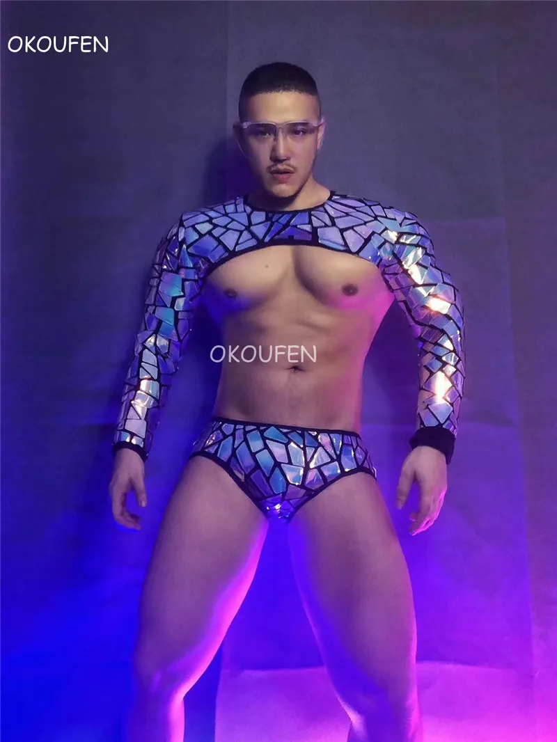 Bar Nightclub men's gogo clothing Sexy Night Scene Ds Illusion Technology Future Theme Party Mirror Dance wear