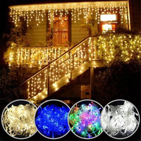 Christmas Lights Waterfall Outdoor Decoration 5M Droop 0.4-0.6m Led Lights Curtain String Lights Party Ggarden Eaves Decoration