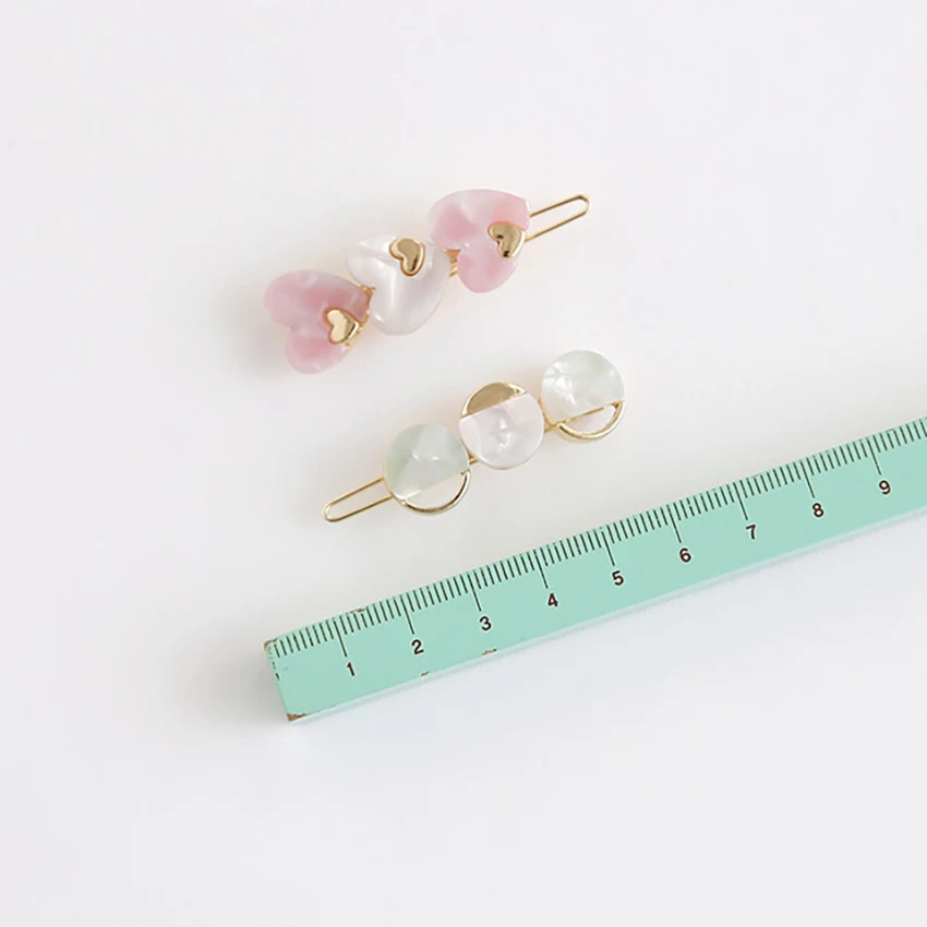 1pcs metal bonito grampos de cabelo amor coração redondo grampos de cabelo doce cor grampos de cabelo acessórios para o cabelo feminino meninas ferramentas de estilo de cabelo