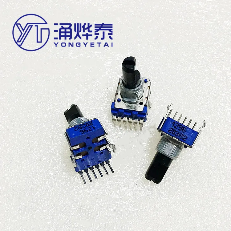 YYT 5PCS Rotary potentiometer RD12L-B20K with midpoint 15F6 pin RK11 type switch