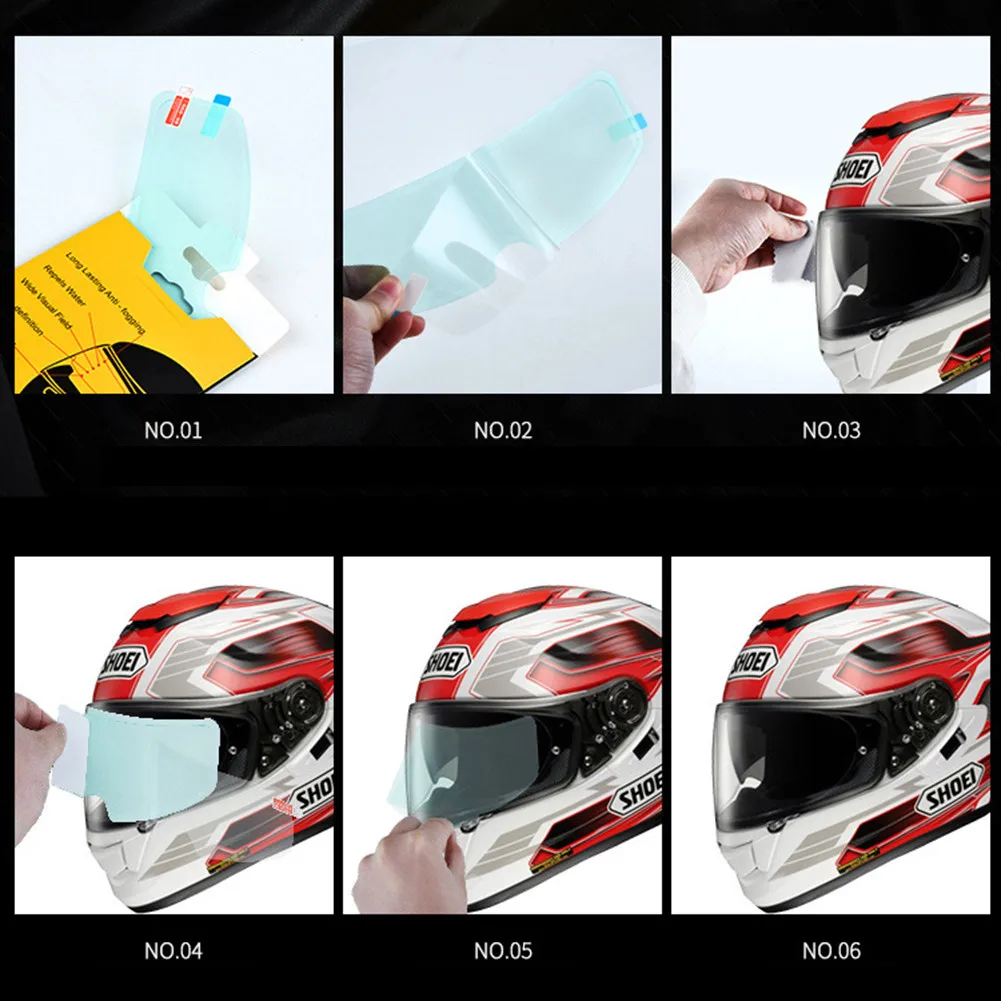 Universal Helmet Rainproof Anti-fog Film Sunproof Patch Anti-fog Visor Film Clear Vision For Scooters Motorcycles Helmet Lenses