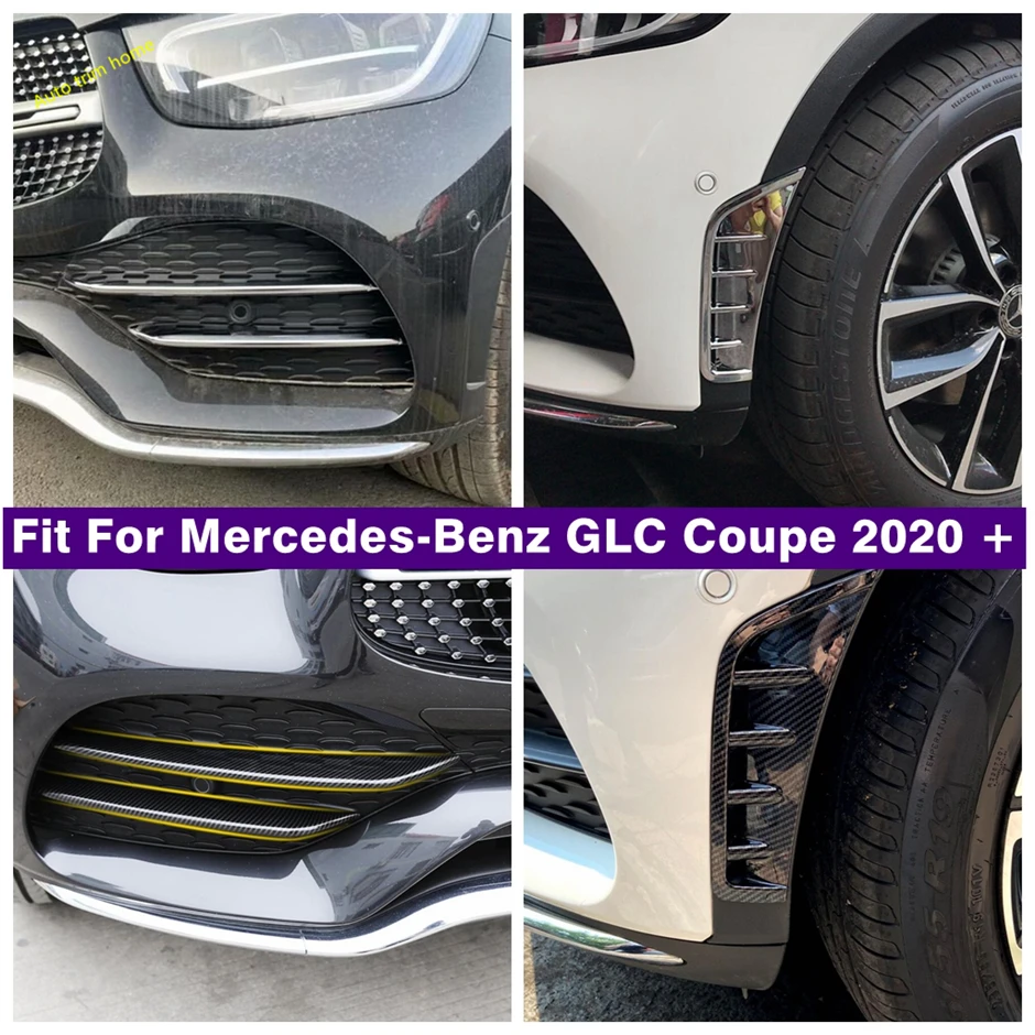 

Auto Front Fog Light Lamp Eyelid / Bumper Grille Air Intake Inlet Slats Knife Cover Trim For Mercedes-Benz GLC Coupe 2020 2021