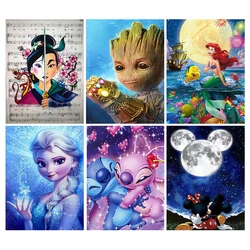 Disney-pintura de diamantes de Lilo & Stitch, personaje de dibujos animados, Princesa, taladro redondo 5D, bordado 3D, punto de cruz, decoración del hogar, regalo