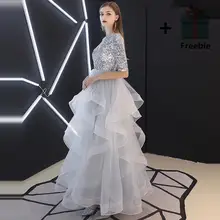 Gray Sequin Evening Dress Plus Size #2