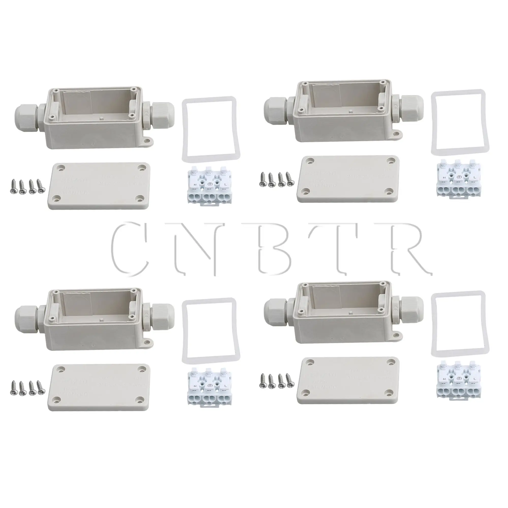 CNBTR 4 PCS 2 Weg P02-D3 Terminal & Draht Anschluss Junction Box IP65 Weiß