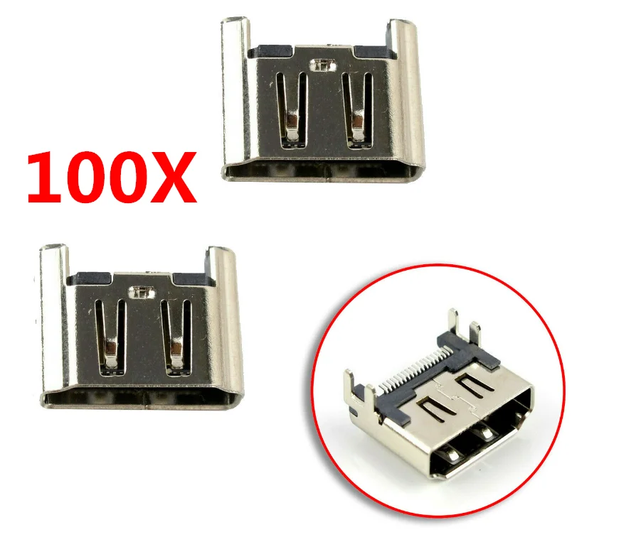 100PCS New HDMI Jack Port HDMI-compatible Socket Interface Connector For Sony Playstation 4 Fat PS4 Controller