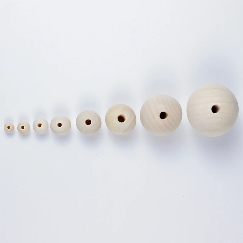 6-50mm 1-500Pcs/lot Natural Wooded Beads Eco-Friendly Wood Plate Balls Round Spacer Loose Beads Wooden Handmade DIY Accessories