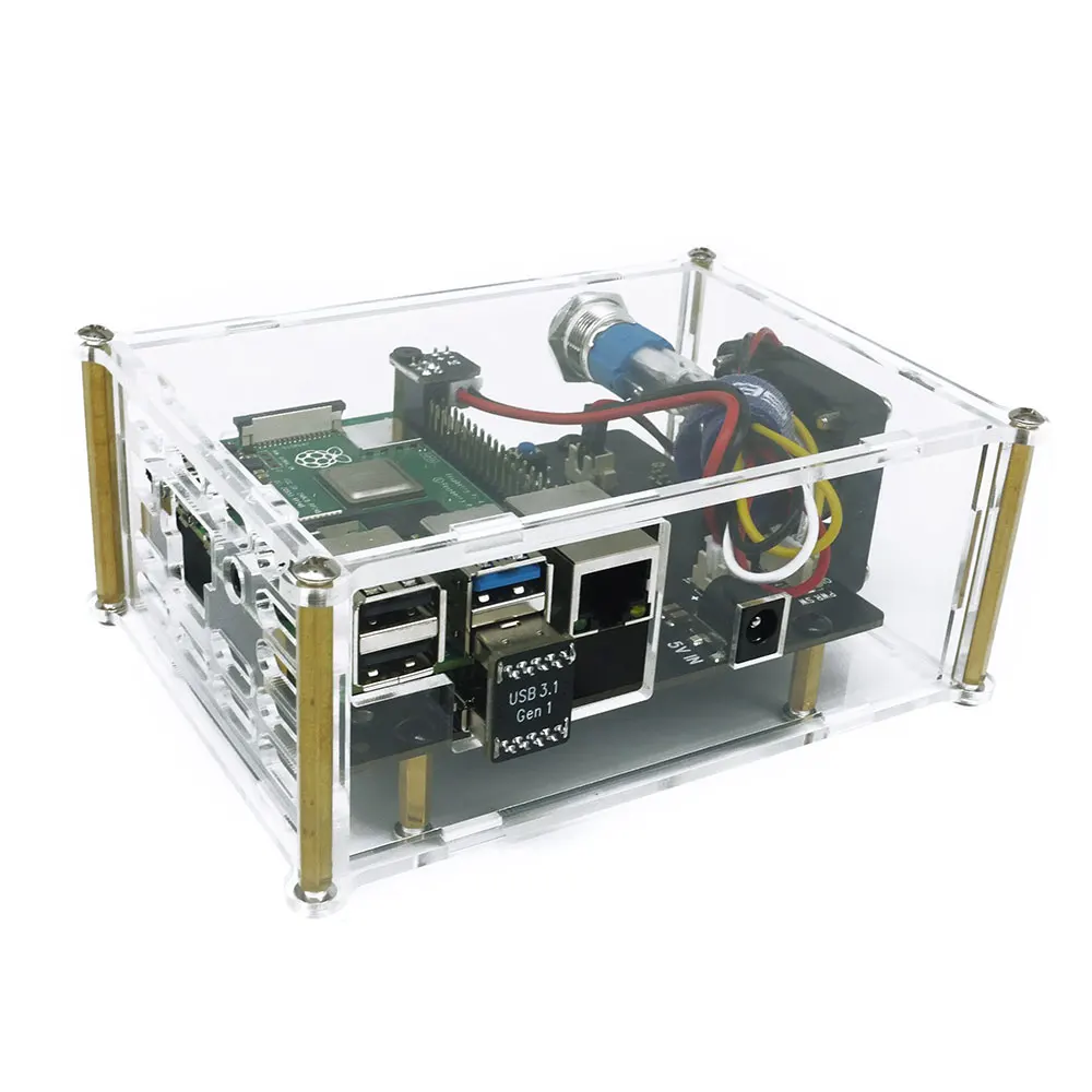Raspberry X825 2.5 Inch Sata Hdd/Ssd Storage Expansion Board Acryl Case Voor Raspberry Pi 4B ( 4 Model B)