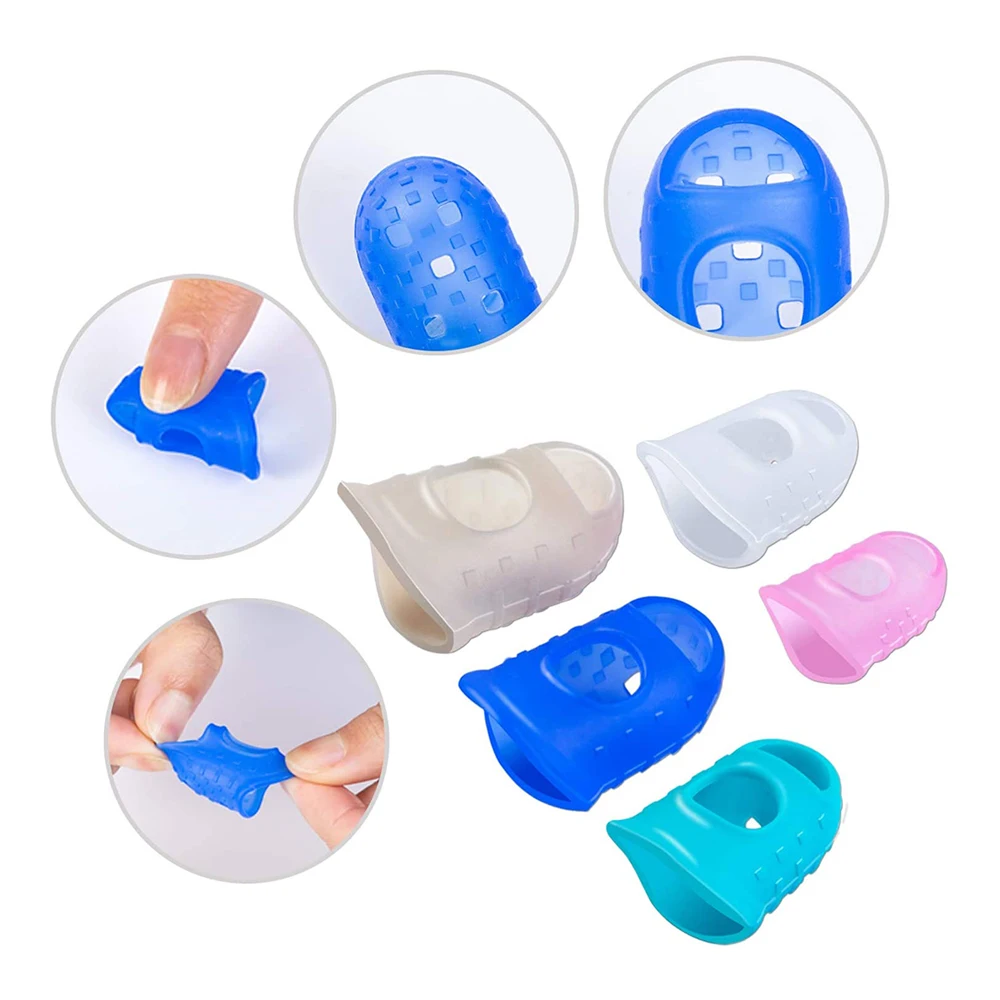 5/10/20pcs Silicone Sewing Thimbles Anti-Slip Finger Protector for Quilting DIY Needlework Craft Reusable Thimbles  Sewing Tools