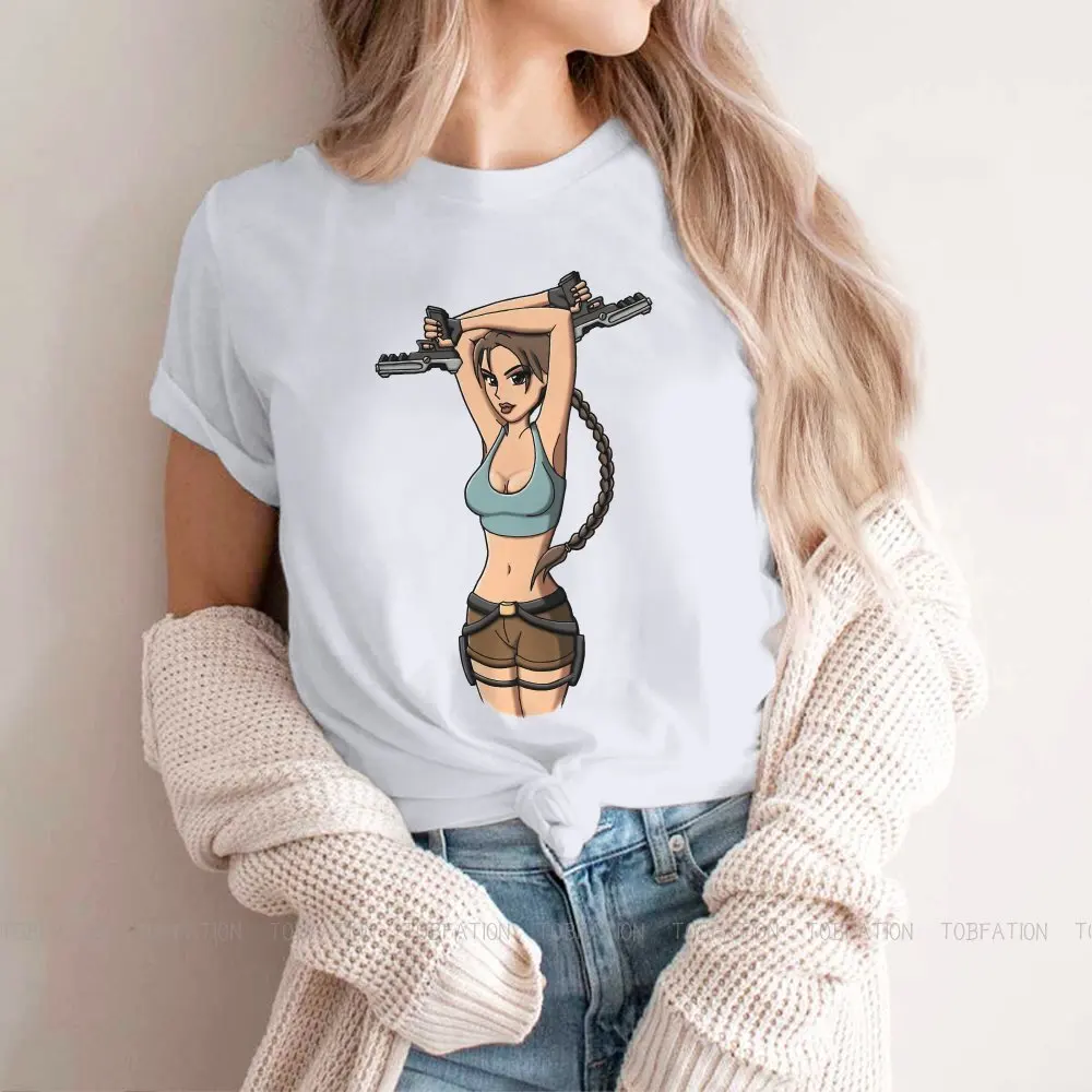 Lara Croft Women Clothing Tomb Raider Game Graphic Print Female Tshirts Vintage Gothic Loose Tops Tee Kawaii Girls Streetwear