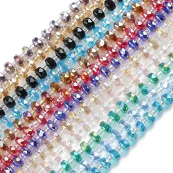 4x6mm 50pcs Wheel Shape Austrian Crystal Flat Round Glass Loose Beads For Jewelry Making Bracelets Necklace Women DIY